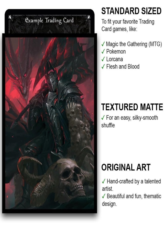 Fantasy North - Er'Gon Skol - Dragon Knight (Kaverax) - 100 Textured Matte TCG Card Sleeves - Fits Magic MTG Commander Pokemon and Other Card Games - Playing Card Sleeves - Image 2